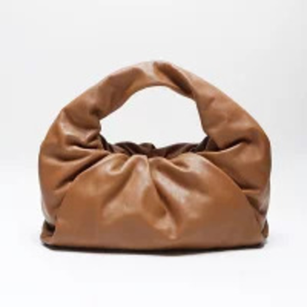 Bottega Veneta Leather The Pouch Hobo Handbag Brown